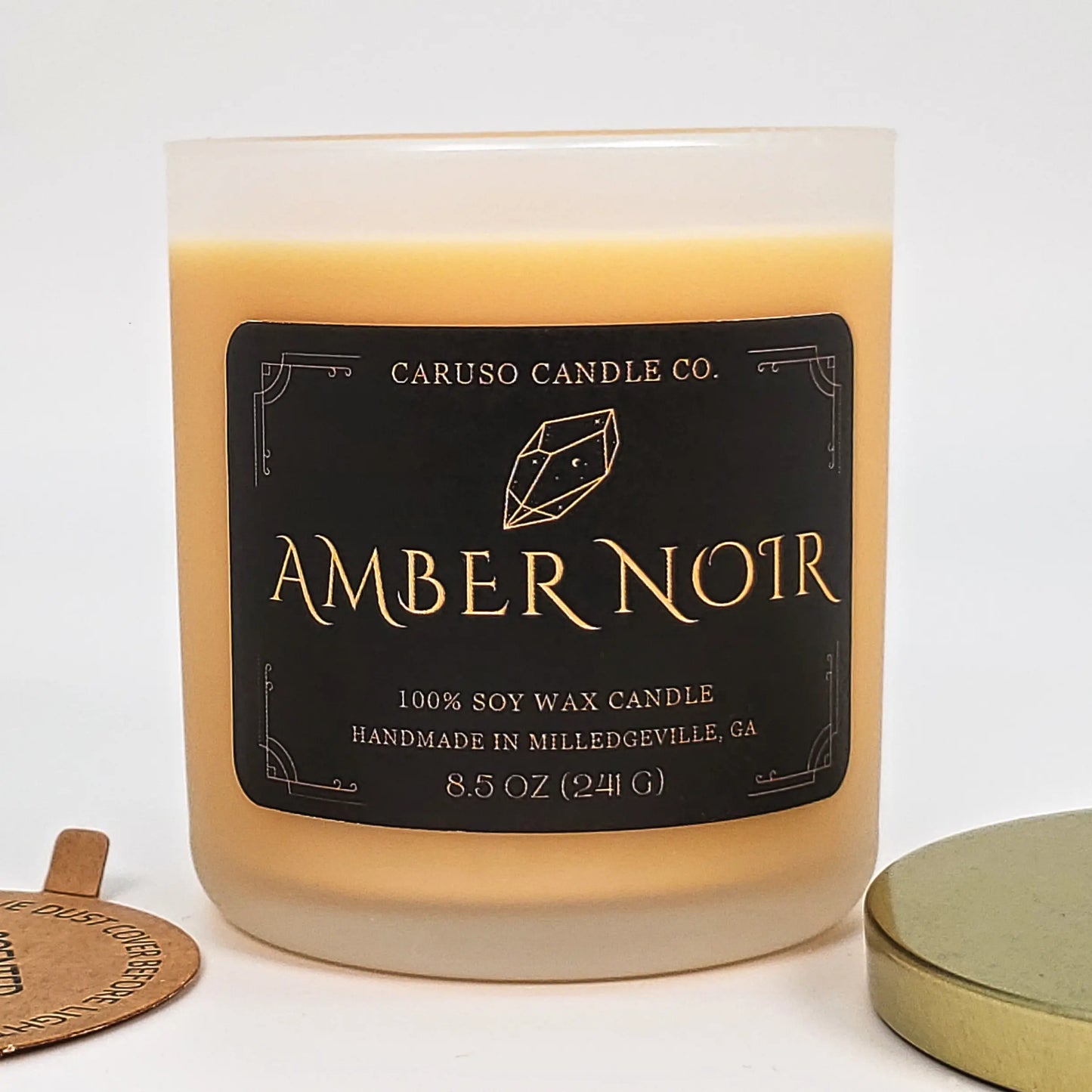 Amber Noir Soy Candle | Luxurious Dark Amber Fragrance | 8.5 oz