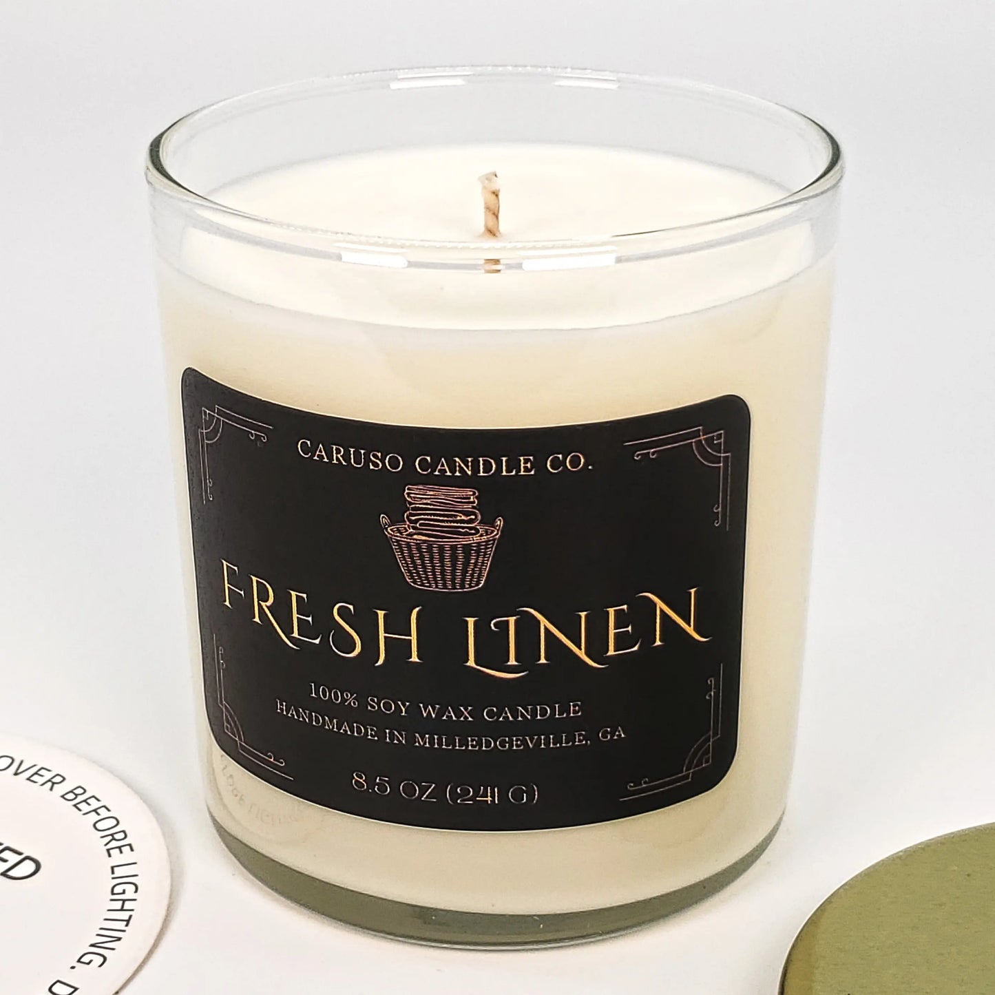 Fresh Linen Soy Candle | Clean Cotton & Floral | 8.5 oz